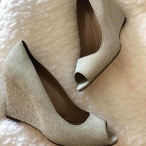 Style and co Cecile silver sparkle wedge formal